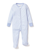 Baby's Pima Romper in Blue Stripes Children's Pajamas TF Petite Plume 