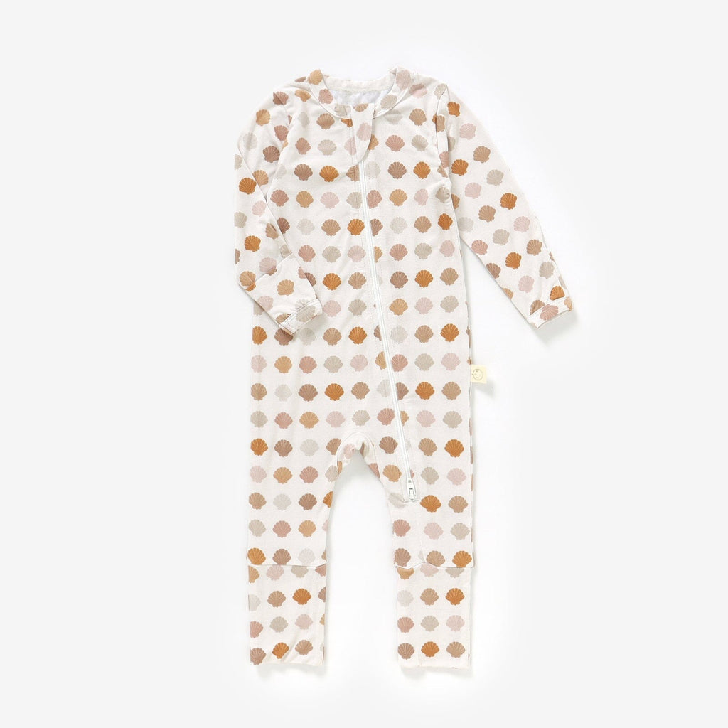 Bamboo Zip Pajamas | Shell Onesies Consciously Baby Newborn 