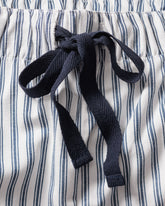 Men's Twill Pajama Set in Navy French Ticking Adult Sleepwear Petite Plume 