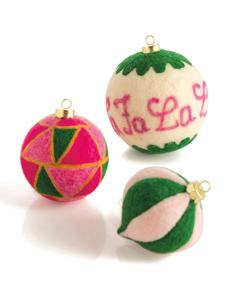 Shiraleah "Fa La La" Assorted Set Of 3 Ornaments | Multi Christmas Ornaments Shiraleah 