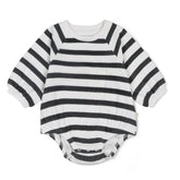 Organic Bubble Romper | Slate Stripes Jumpsuits & Rompers Makemake Organics 