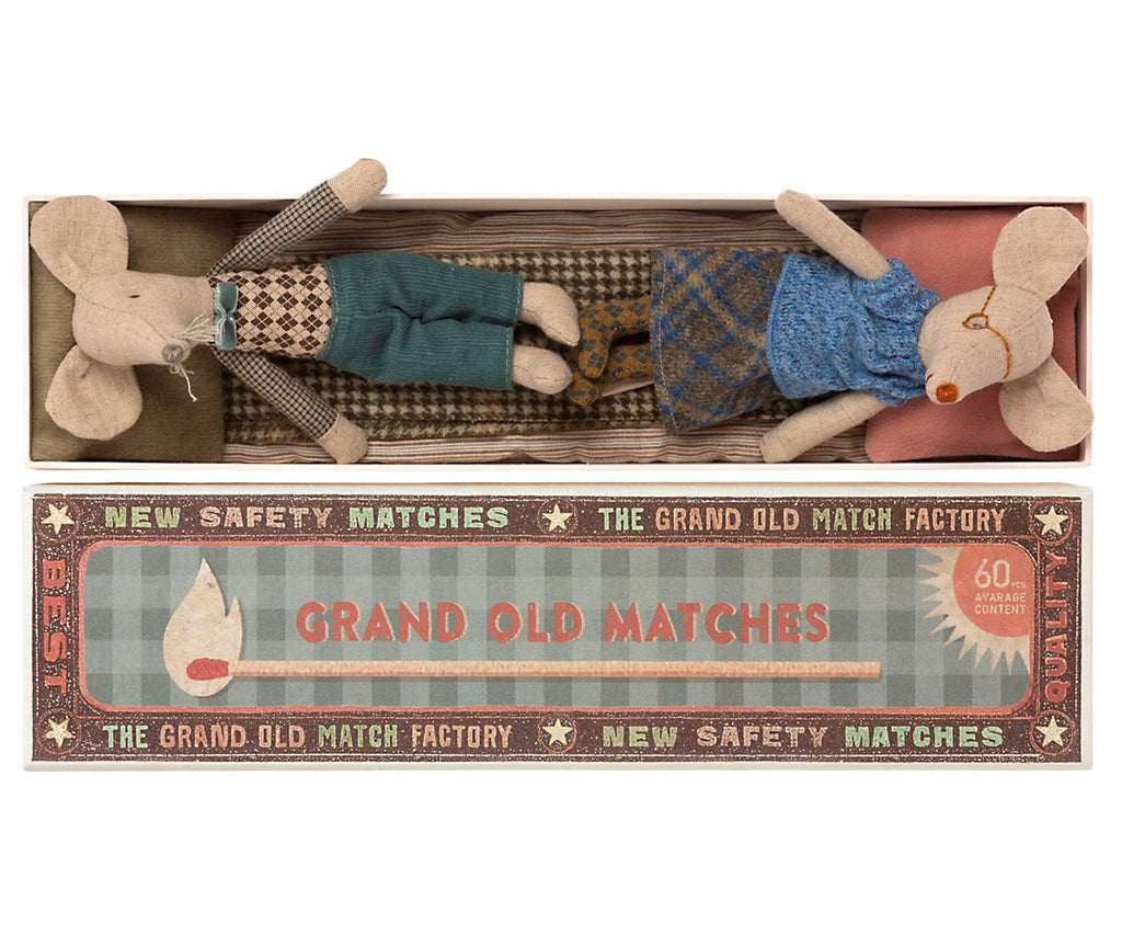 Grandma & Grandpa Mice in Matchbox Maileg Dolls Maileg 