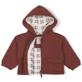 Organic Quilted Hooded Jacket - Plum Hooded Jacket Makemake Organics 