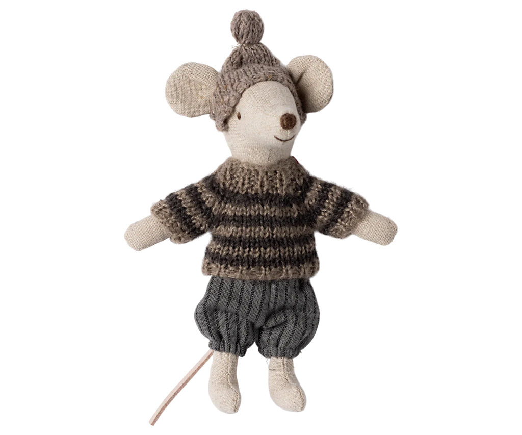 Presale - Winter mouse with ski set, Big brother | Grey Maileg Dolls Maileg 