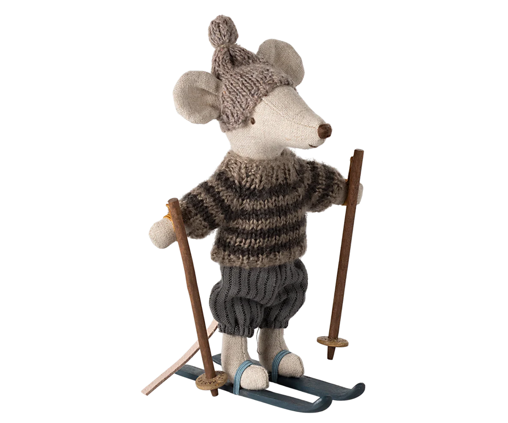 Presale - Winter mouse with ski set, Big brother | Grey Maileg Dolls Maileg Multi OS 