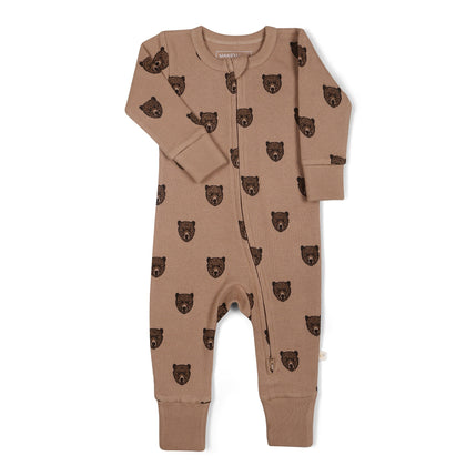 Organic 2-Way Zip Romper | Wild Bear Onesies Makemake Organics 