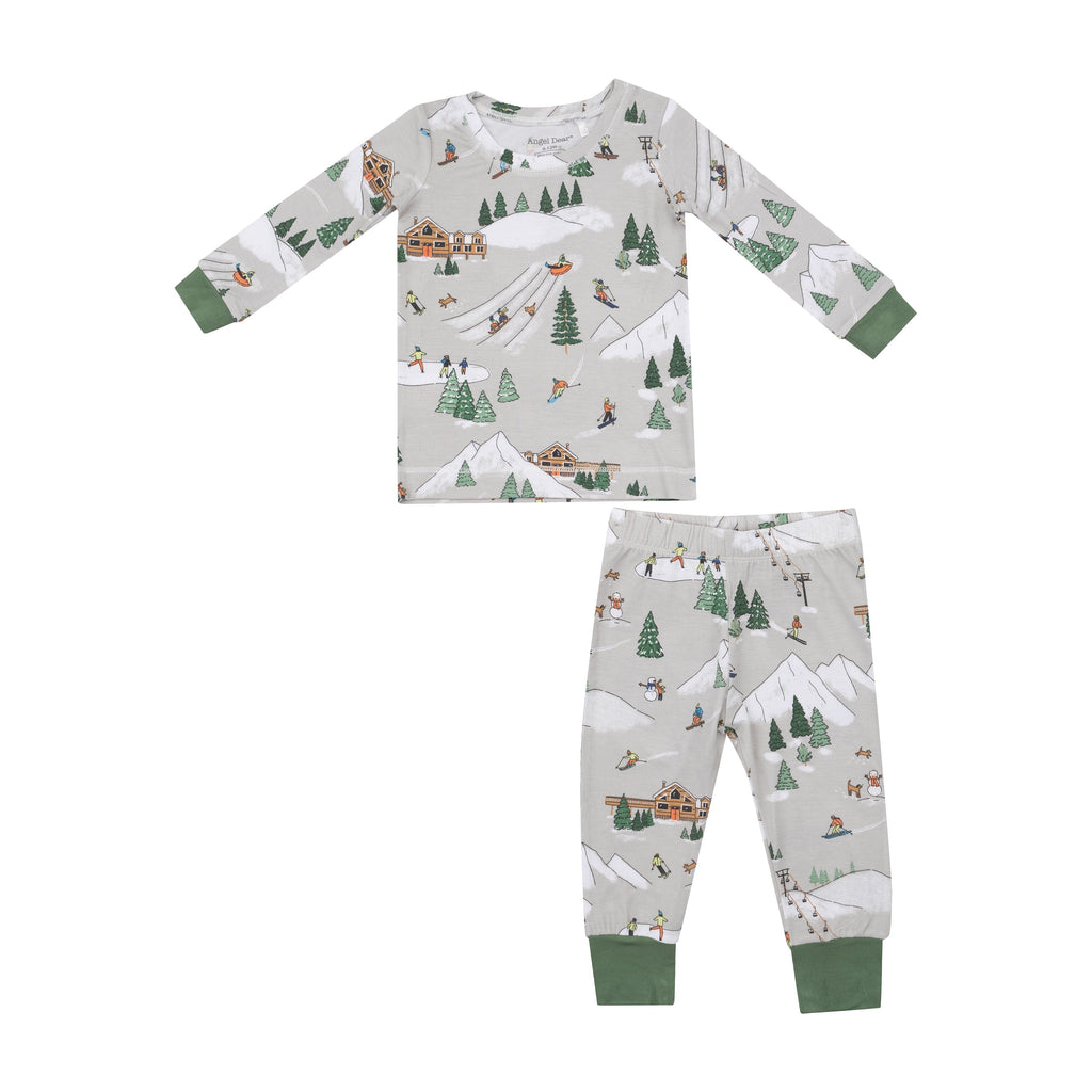 L/S Loungewear Set | Winter Fun Skiers Pajama Sets Angel Dear 