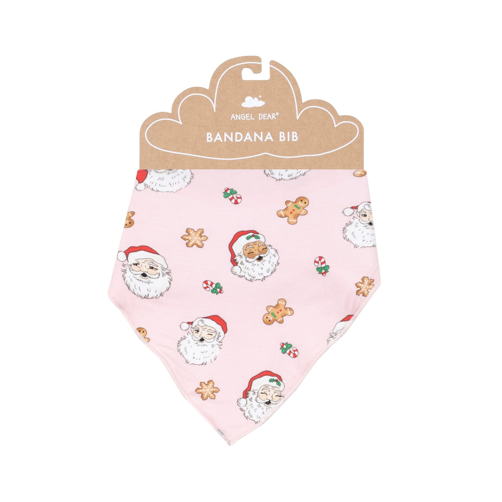 Bandana Bib - Vintage Santas Pink 178 Angel Dear 