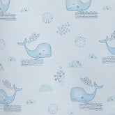 Kangaroo Romper - Sleepy Whales on Baby Blue 100% Pima Cotton by Feather Baby Feather Baby 