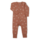 Organic 2-Way Zip Romper - Peace Zippered Romper Makemake Organics 