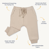 Organic Fleece Jogger Pants | Oat Bottoms Makemake Organics 