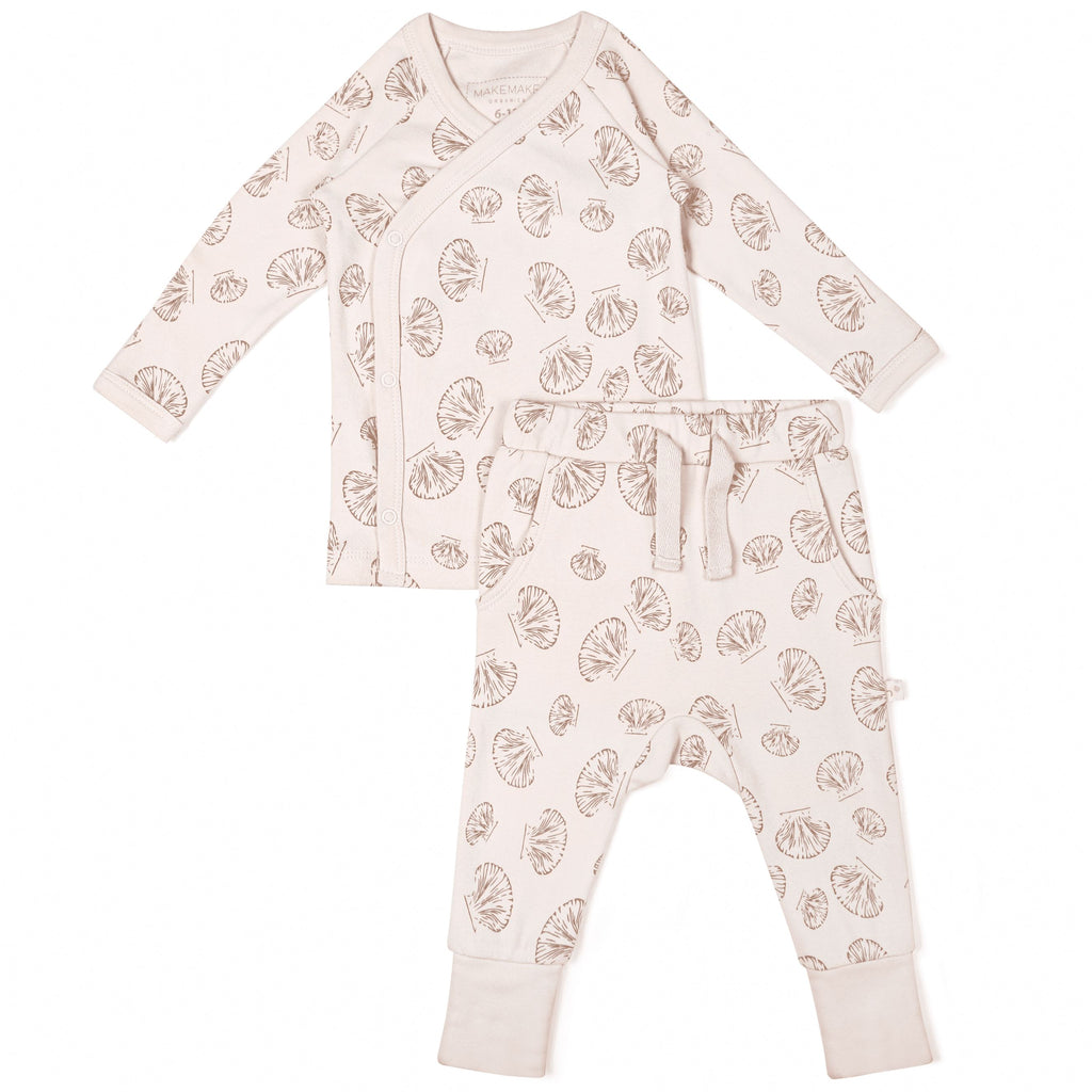 Organic Baby Top & Pants Set | Seashells Sets Makemake Organics 