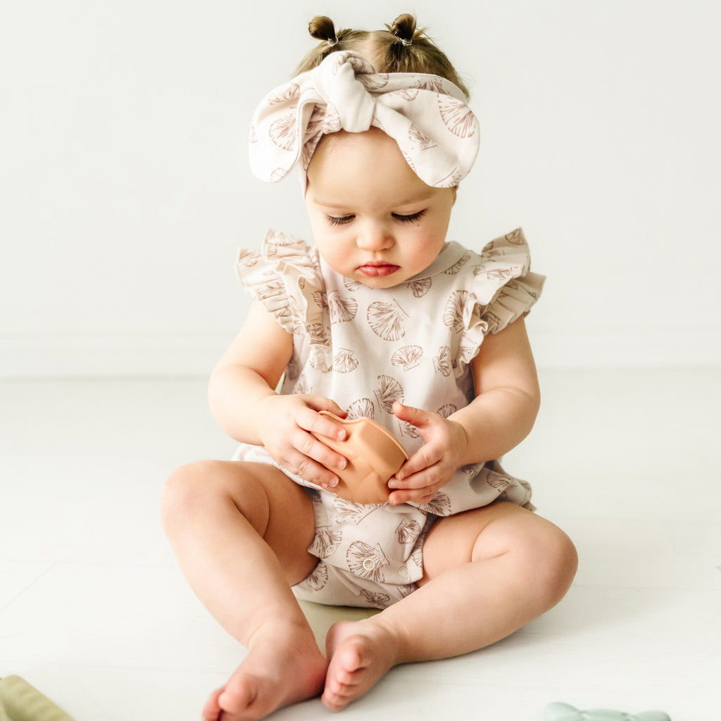 Organic Baby Flutter Bubble Onesie | Seashells Jumpsuits & Rompers Makemake Organics 