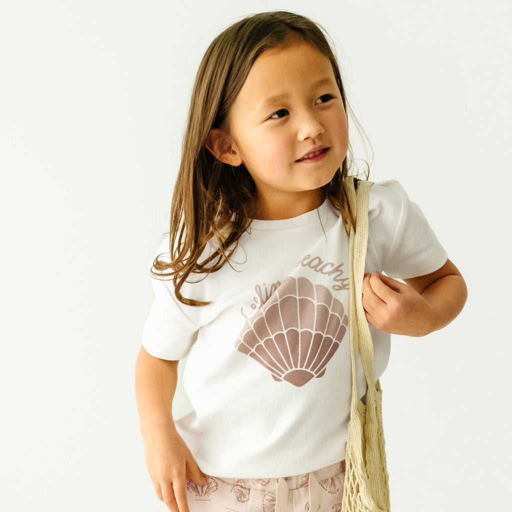 Organic Girls Tee and Skort Outfit | Seashells Sets Makemake Organics 