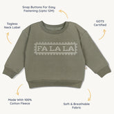 Organic Fleece Sweatshirt - Fa La La Sweatshirt Makemake Organics 