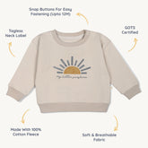 Organic Fleece Sweatshirt - My Little Sunshine Sweatshirt Makemake Organics 