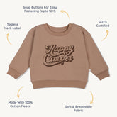 Organic Fleece Sweatshirt - Happy Camper Sweatshirt Makemake Organics 