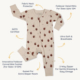 Organic 2-Way Zip Romper | Orchard Onesies Makemake Organics 