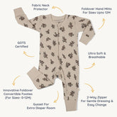 Organic 2-Way Zip Romper | Posy Onesies Makemake Organics 