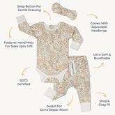 Organic Ruffle Onesie & Pants Set | Gardenia Sets Makemake Organics 