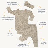 Organic Ruffle Onesie & Pants Set | Vintage Bloom Sets Makemake Organics 