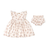 Organic Baby Flutter Dress | Seashells Dresses Makemake Organics 