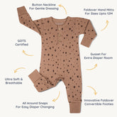 Organic Button Romper | Starstruck Onesies Makemake Organics 