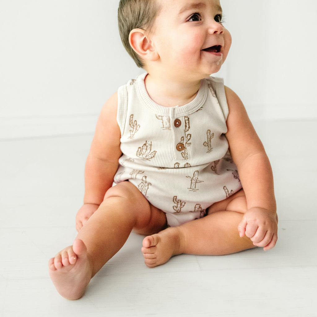 Organic Baby Bubble Onesie | Cactus Onesies Makemake Organics 