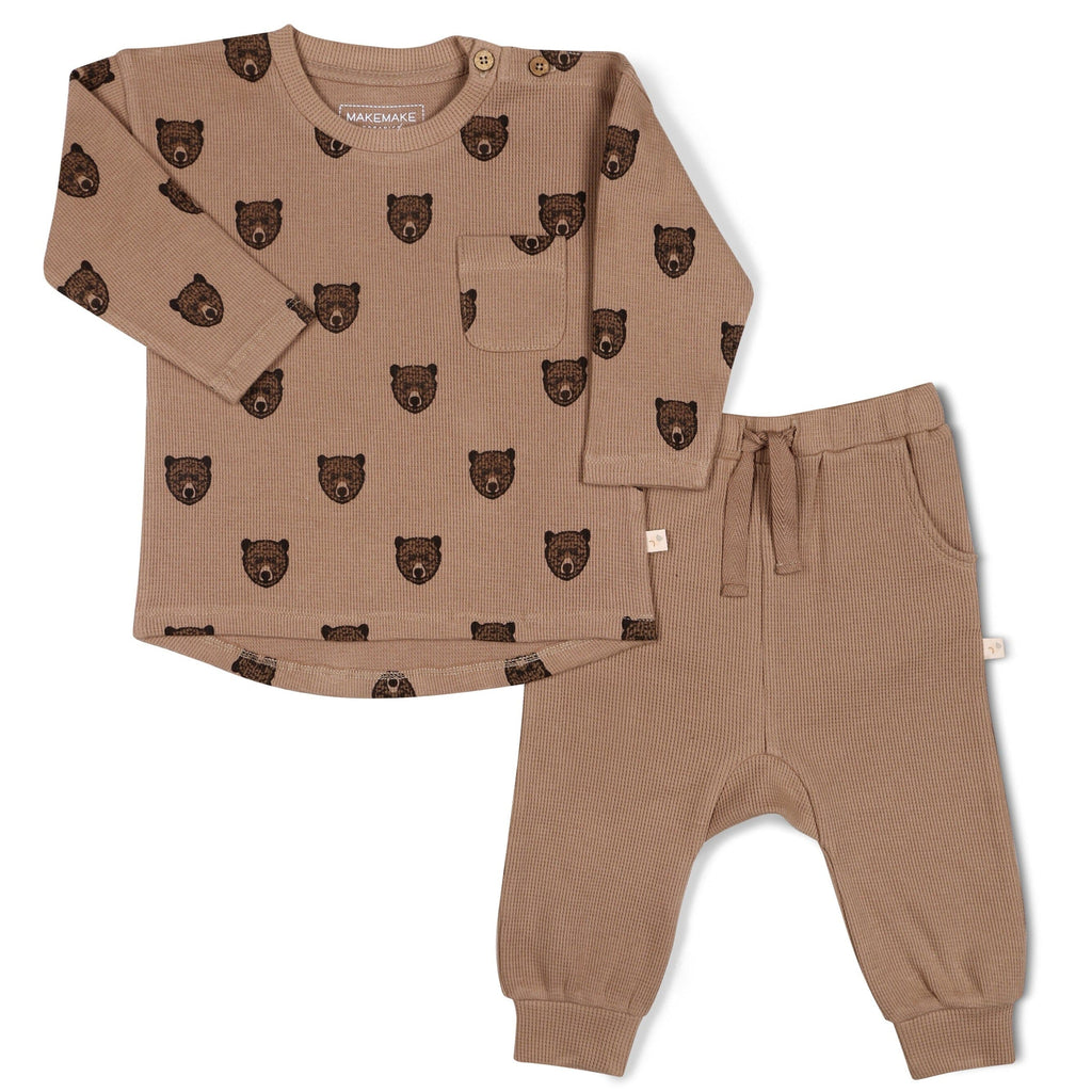 Organic Long Sleeve Tee & Pant Set | Wild Bear Sets Makemake Organics 