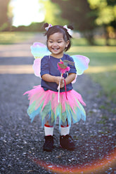 Neon Rainbow Skirt Wings and Wand Set Costumes Great Pretenders USA 