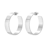 1.5" Skylar Hoops Earrings eklexic Silver 