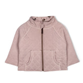 Organic Quilted Zipper Jacket - Rose Zipper Jacket Makemake Organics 