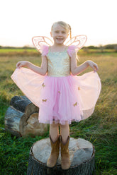 Gold Butterfly Dress with Fairy Wings Costumes Great Pretenders USA 