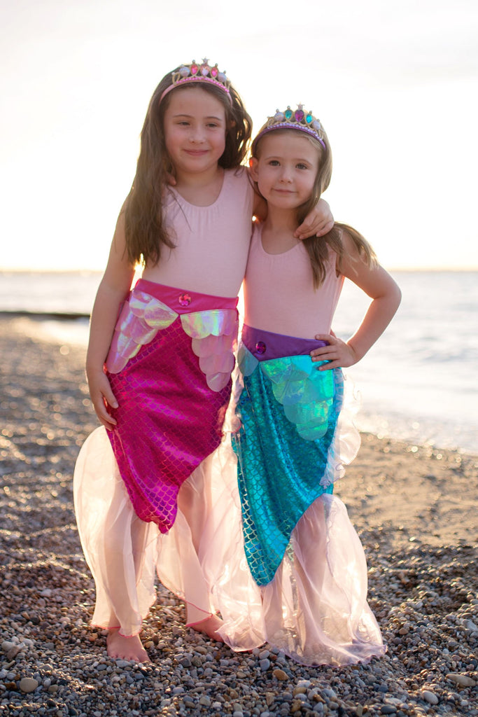 Mermaid Glimmer Skirt Set with Headband Costumes Great Pretenders USA Pink 