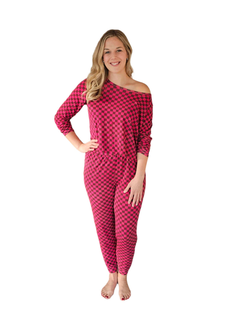 Presale - Women's Checkered Print Set Loungewear Clover Baby & Kids 