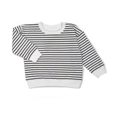 Organic Fleece Sweatshirt - Black Stripes Sweatshirt Makemake Organics 