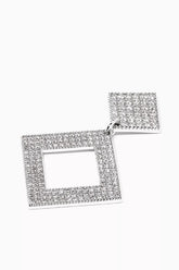 Pave Princess Earrings | Silver Earrings Luv Aj 