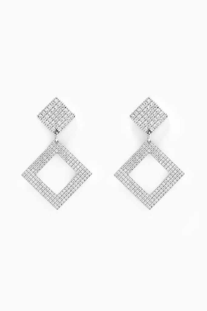 Pave Princess Earrings | Silver Earrings Luv Aj OS 