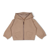 Organic Fleece Hooded Jacket - Taupe Fleece Jacket Makemake Organics 