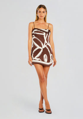 Leilani Mini Dress | Coconut Script Dresses Ser.O.Ya 