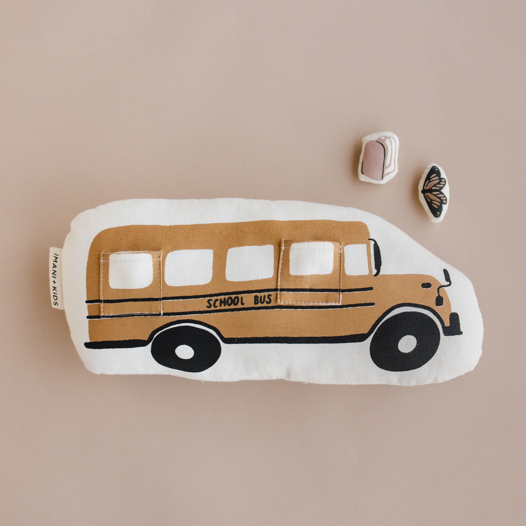 interactive school bus pillow Imani Collective 