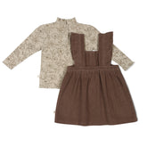 Organic Corduroy Ruffle Dress - Espresso Ruffle Dress Set Makemake Organics 