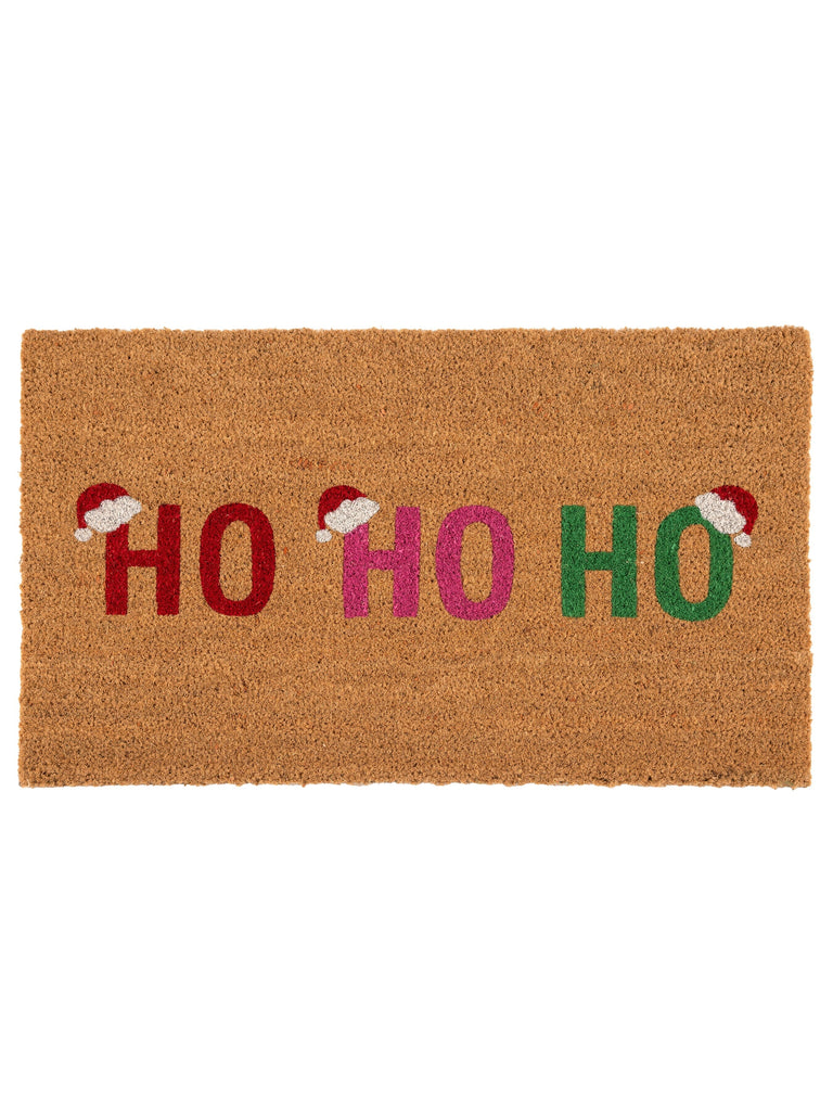 Shiraleah "Ho Ho Ho" Santa Hat Doormat | Multi Door Mats Shiraleah 