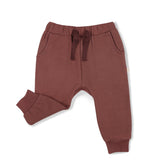 Organic Fleece Jogger Pants - Plum Jogger Pants Makemake Organics 