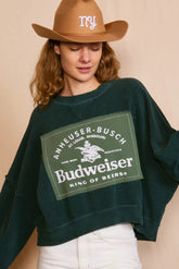 Budweiser King of Beers Oversized Sweatshirt Sweatshirt People of Leisure 