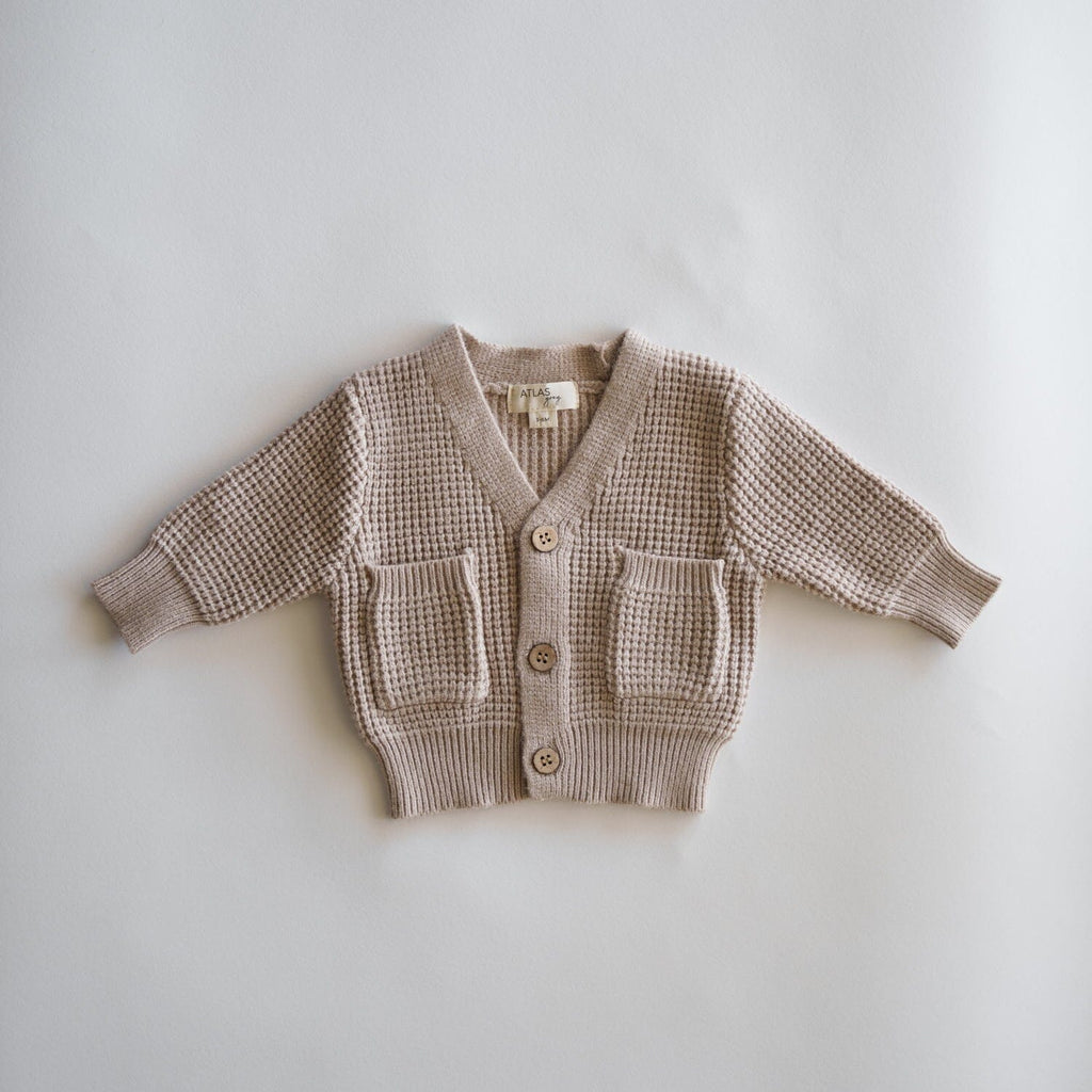 Knit Pocket Cardigan New shopatlasgrey Oak 3-6M 