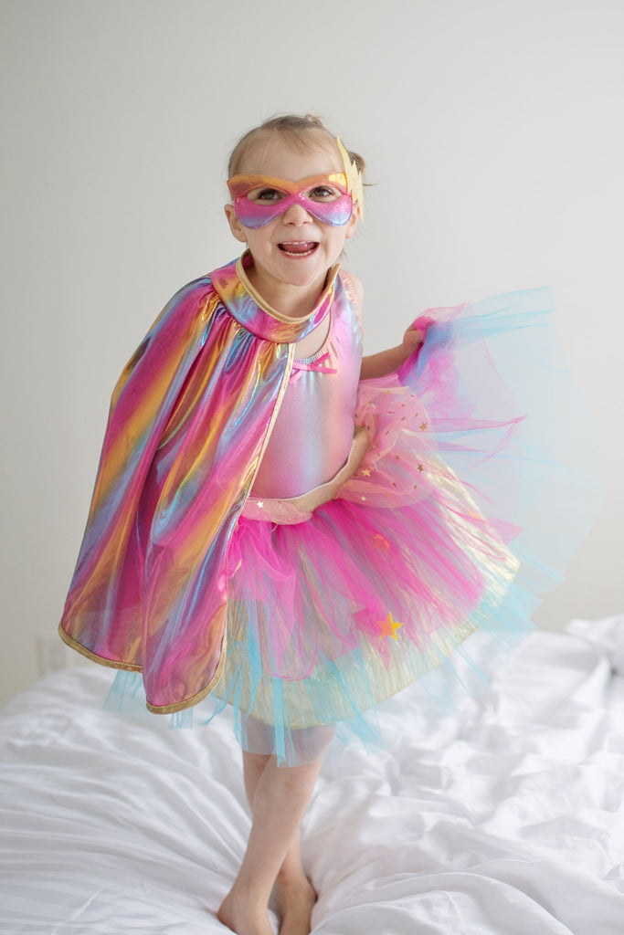 Super-duper Tutu/Cape/Mask, Pink & Gold Costumes Great Pretenders USA 