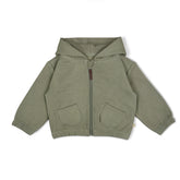 Organic Fleece Hooded Jacket - Olive Fleece Jacket Makemake Organics 