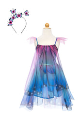 Blue Butterfly Twirl Dress with Wings & Headband Costumes Great Pretenders USA 