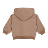 Organic Fleece Henley Hoodie - Taupe Fleece Hoodie Makemake Organics 